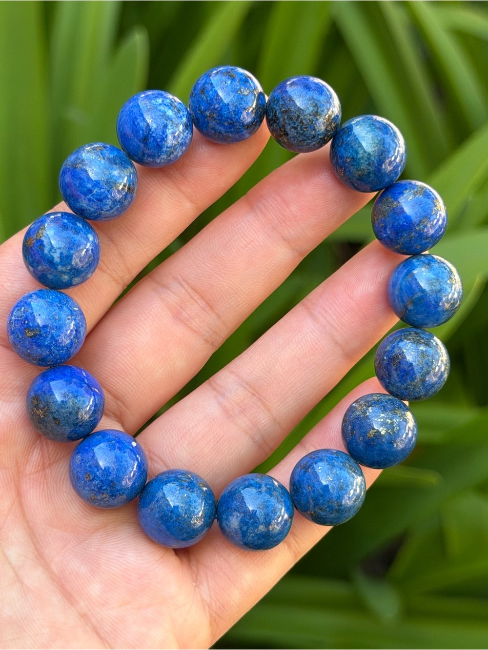 13.5mm blue lapis lazuli stretch bracelet 1899